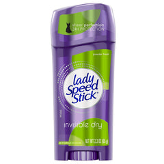 Lady Speed Stick Invisible Dry Poudre Fraîche – flacon élégant, protection 24h contre odeur et humidité.