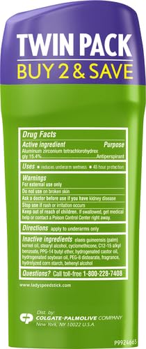 Produit sans résidu blanc Lady Speed Stick invisible sec poudre fraîche sur la peau.
