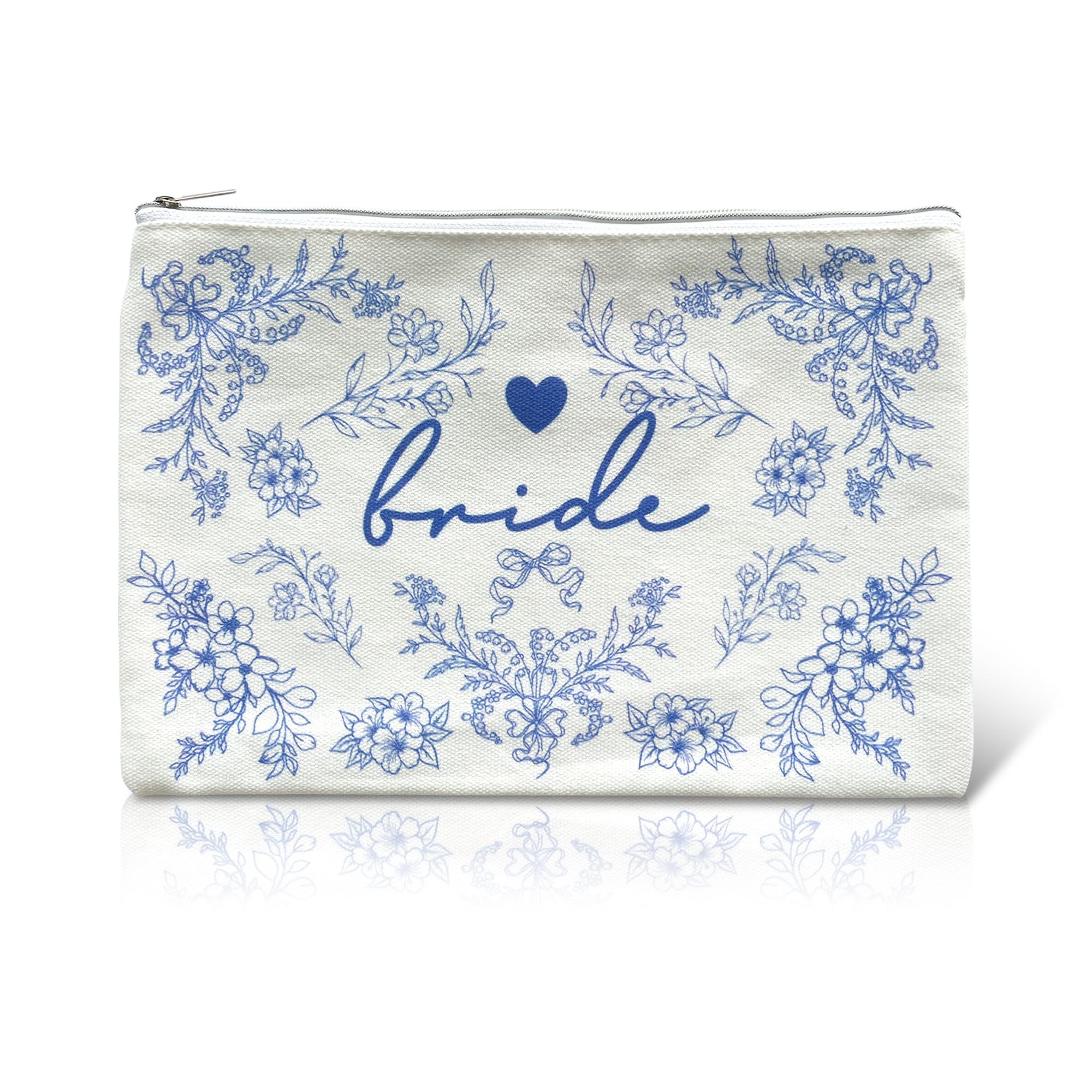 Pochette mariée LADY&HOME avec inscription mariée bleu, élégante et pratique.