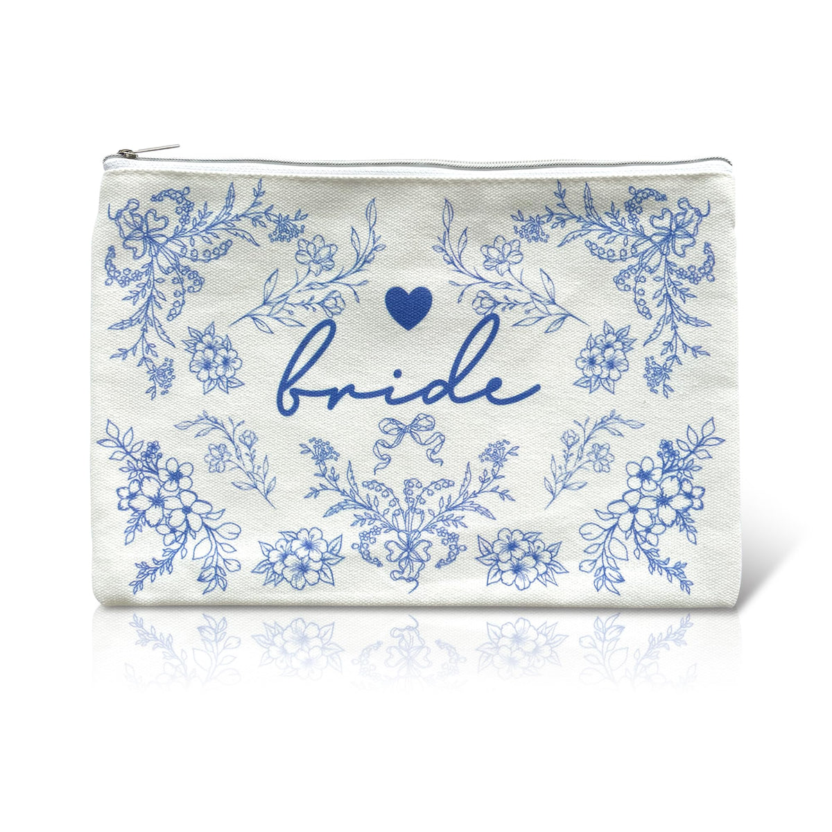 Pochette mariée LADY&HOME avec inscription mariée bleu, élégante et pratique.