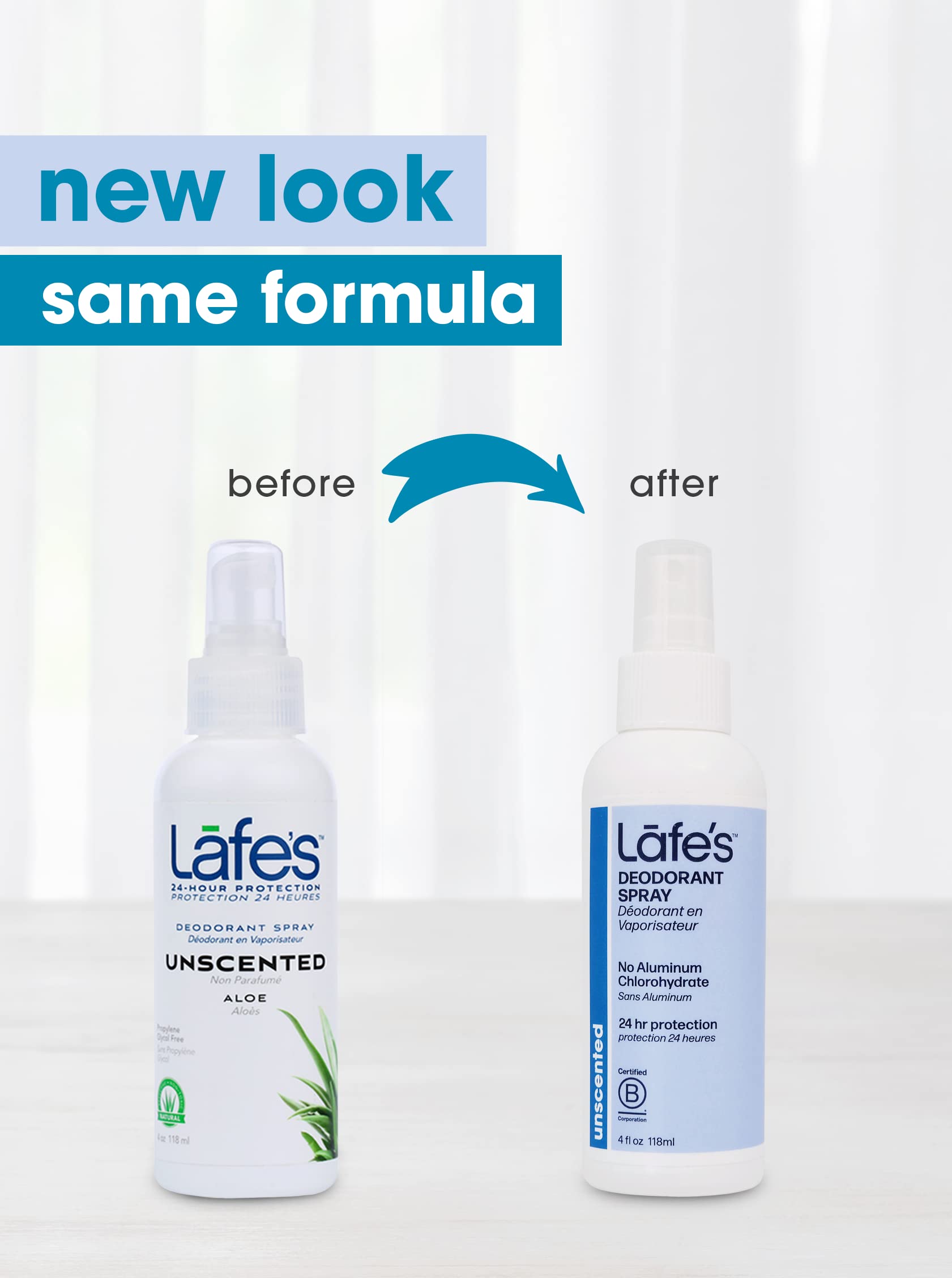 Étiquette du déodorant Lafe's présentant des ingrédients naturels et sans toxines.