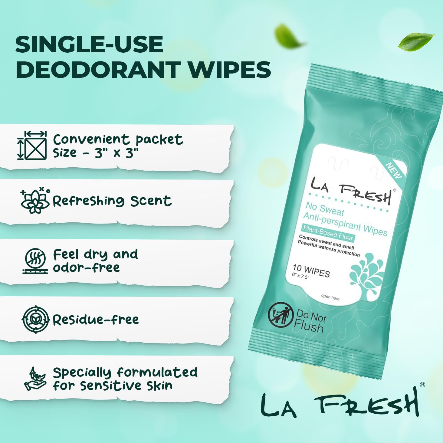 Lingettes La Fresh rafraîchissantes pour le corps après l'entraînement.