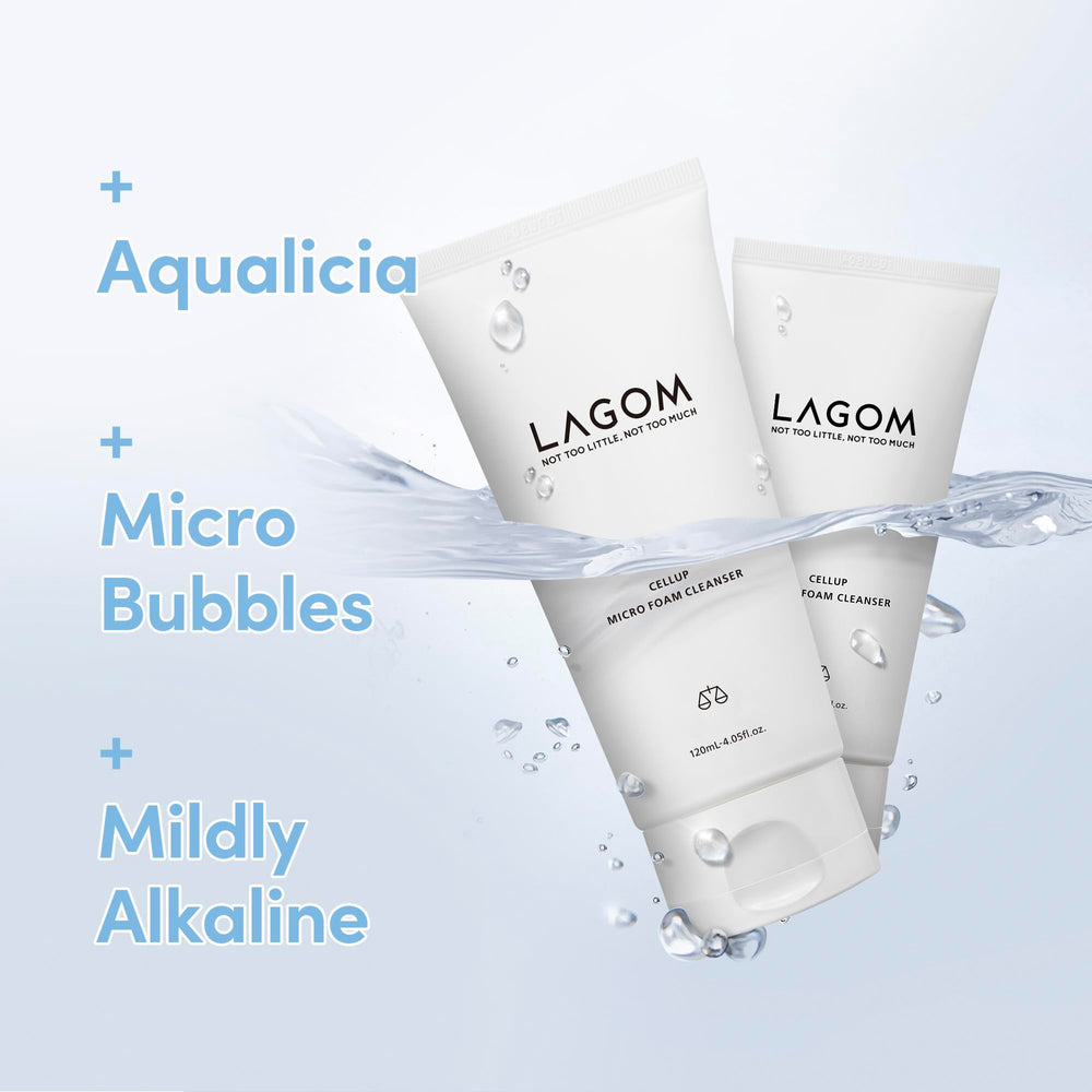Démaquillage efficace avec LAGOM Cellup, peau nette sans double nettoyage.