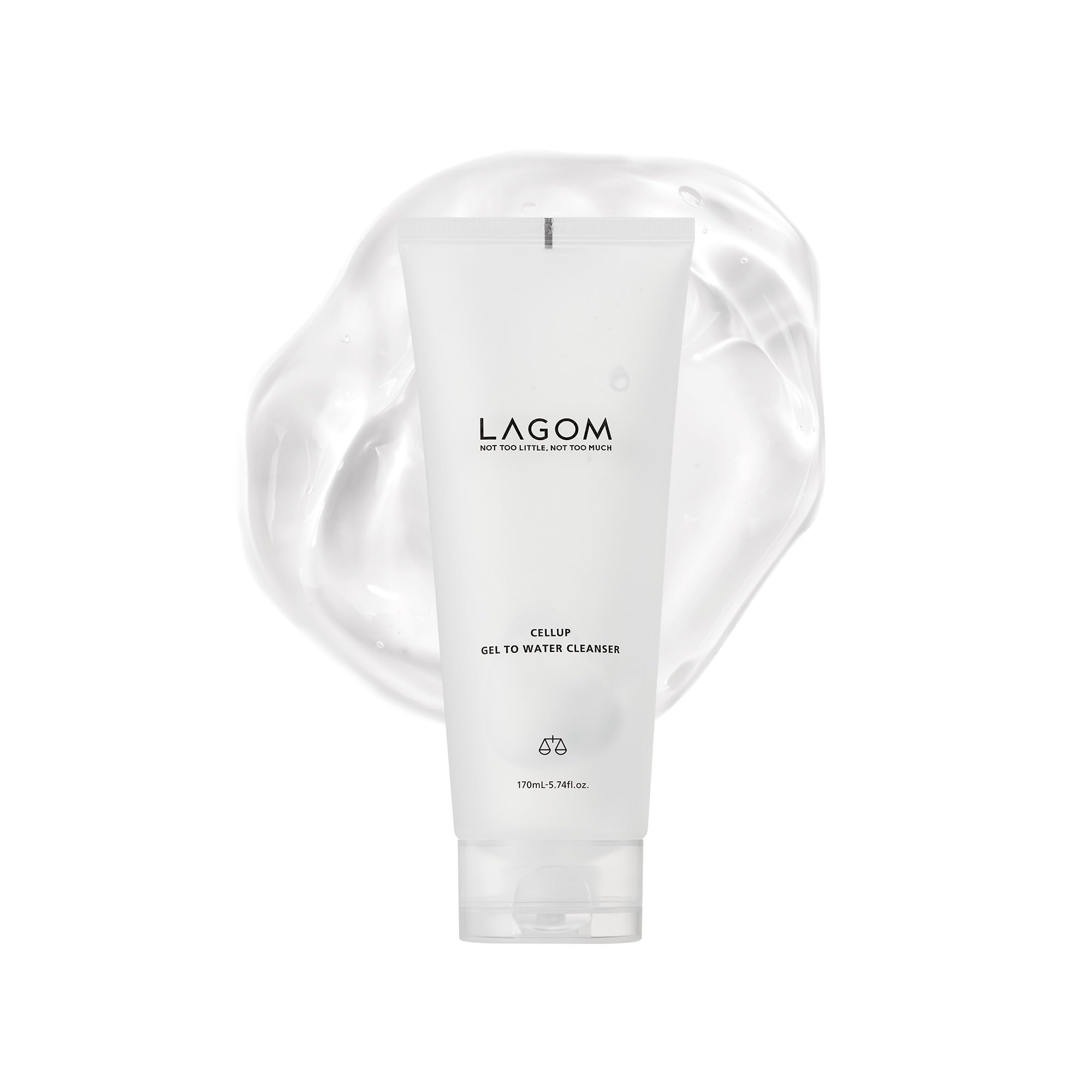LAGOM Cellup, flacon-nettoyant, application facile pour peau nette.