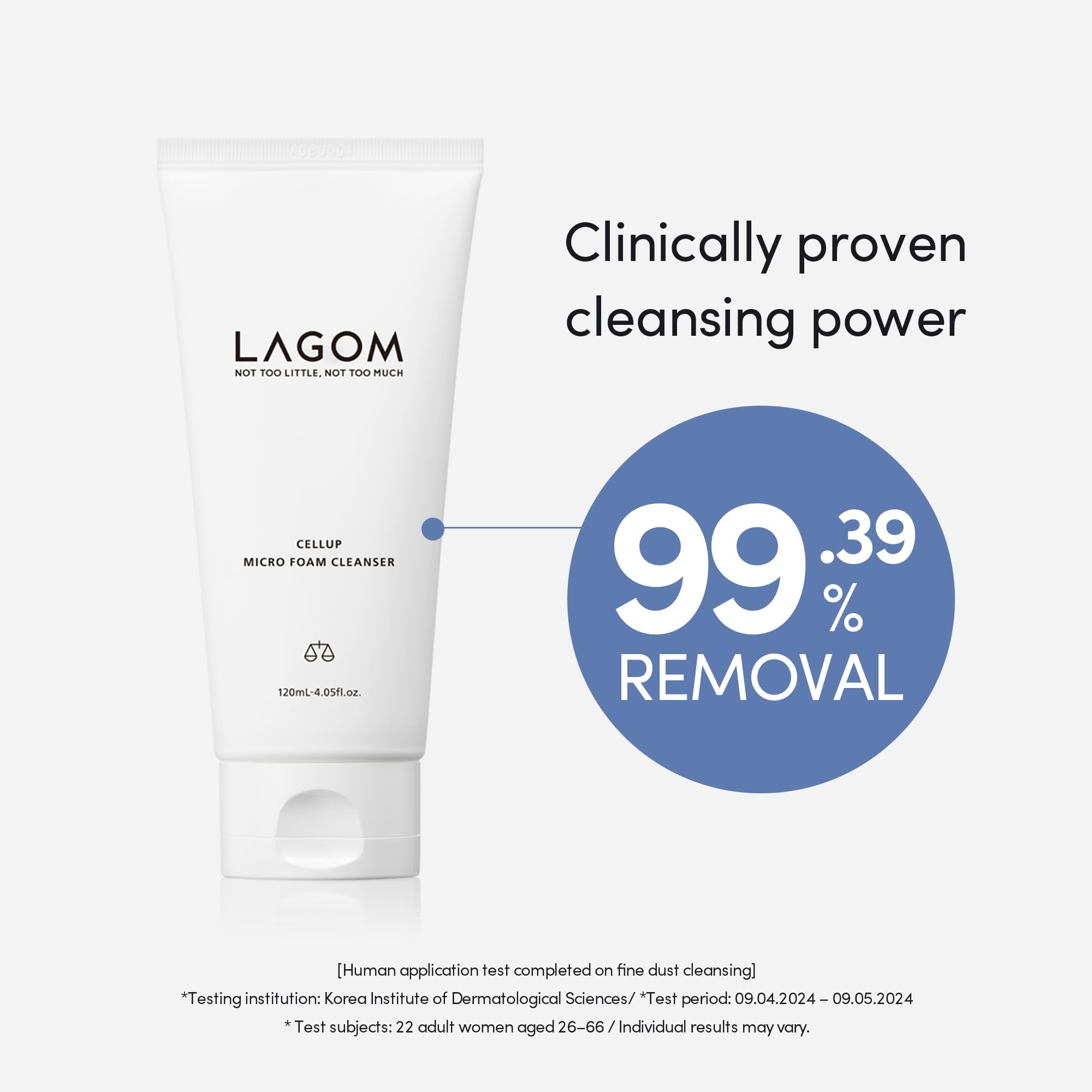 LAGOM Cellup retire poussière ultra-fine des pores pour peau plus nette.