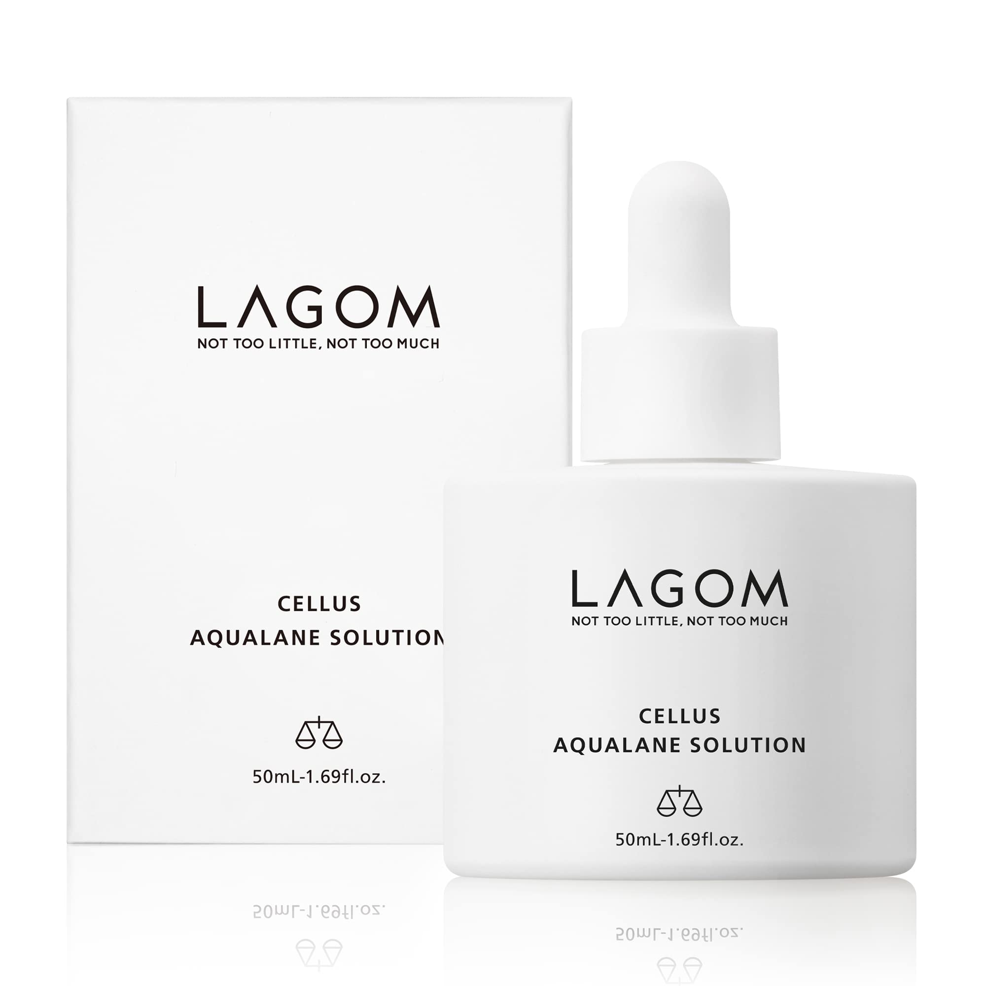 Sérum LAGOM Cellus Aqualane dans sa bouteille, hydratation douce et continue.