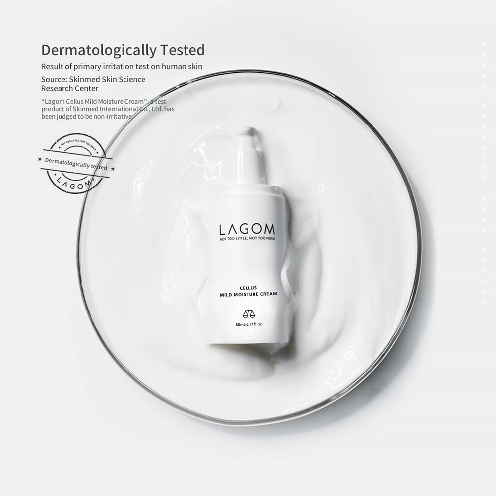 Lagom Cellus Crème Hydratante infusée au thé vert, apaisante et antioxydante.