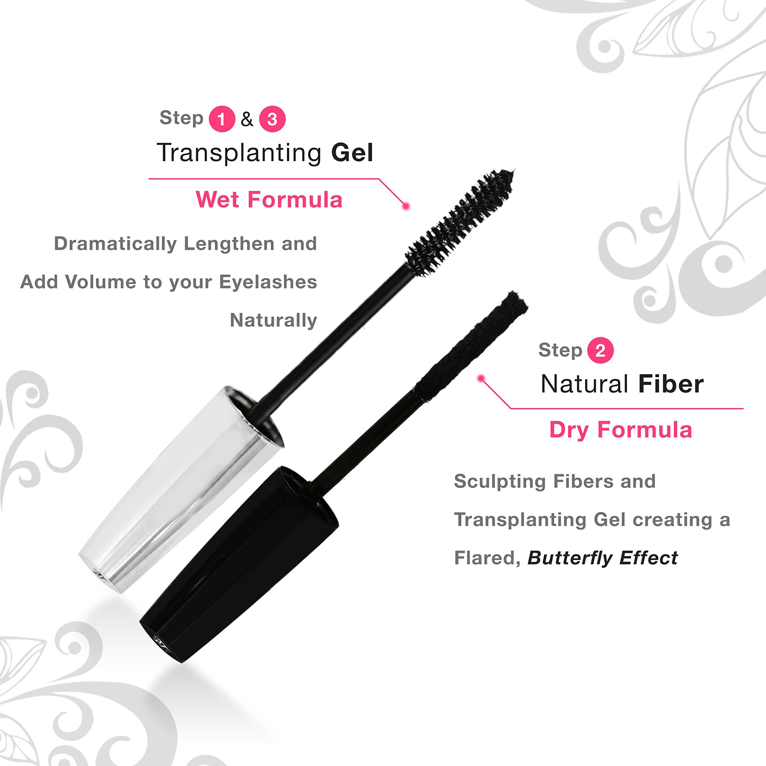 Lagure 400x fibre mascara longueur et épaisseur sur cils naturels.