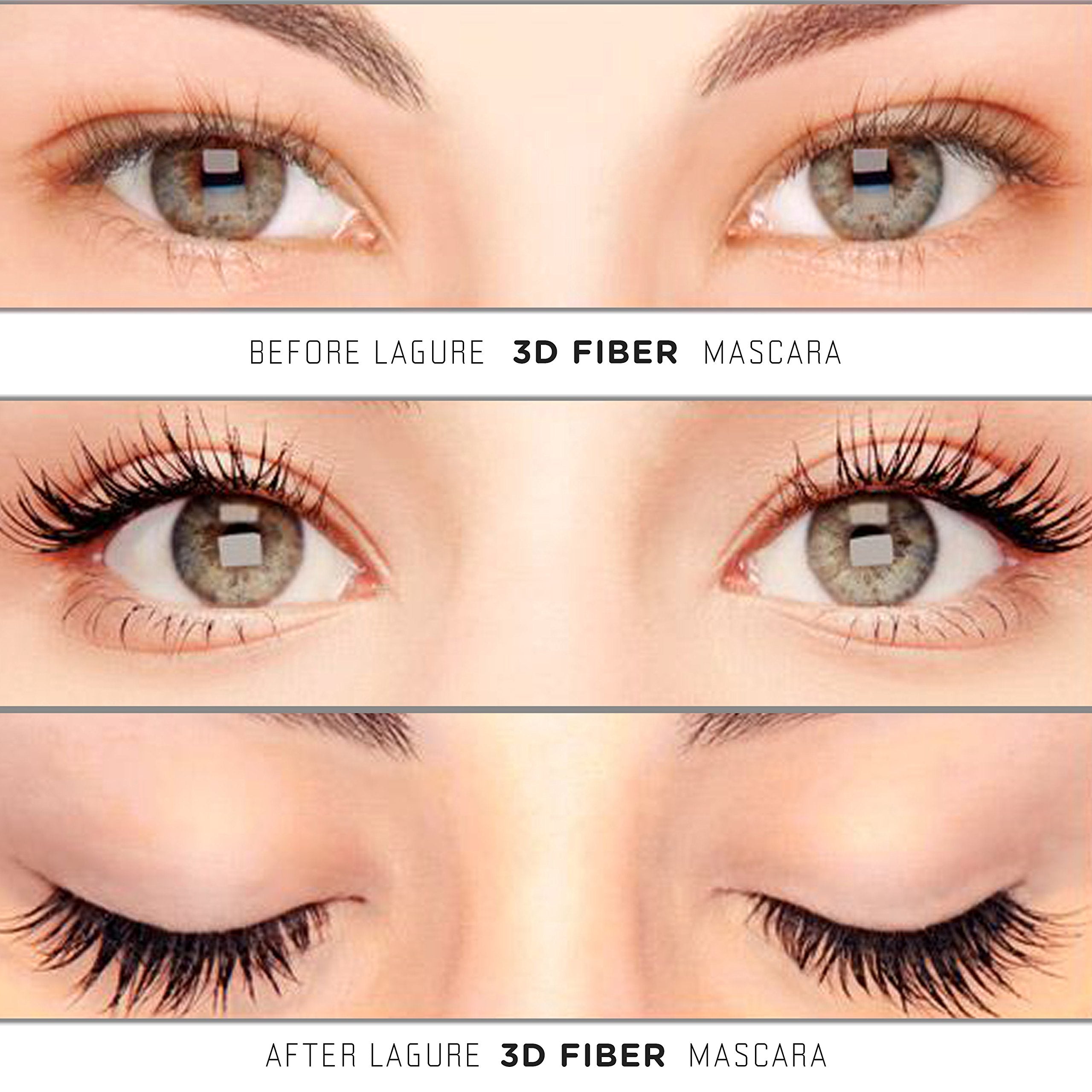 Lagure 400x fibre mascara résistance à l'eau pour une tenue durable.