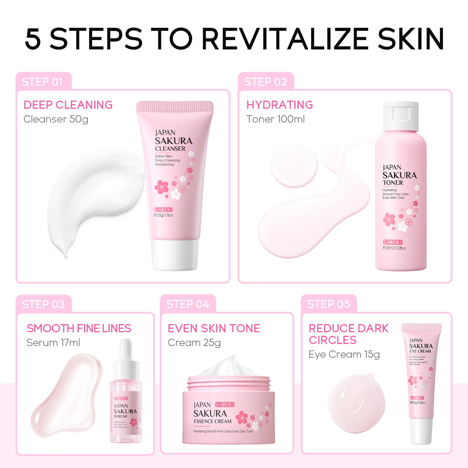 LAIKOU Sakura crème visage: hydratation nourrissante pour un teint éclatant.