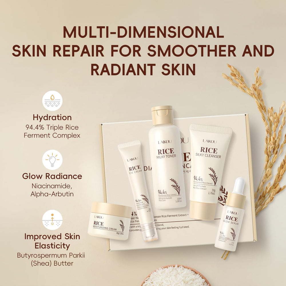 Laikou Tonique Riz — tonifie et prépare la peau pour les étapes suivantes.