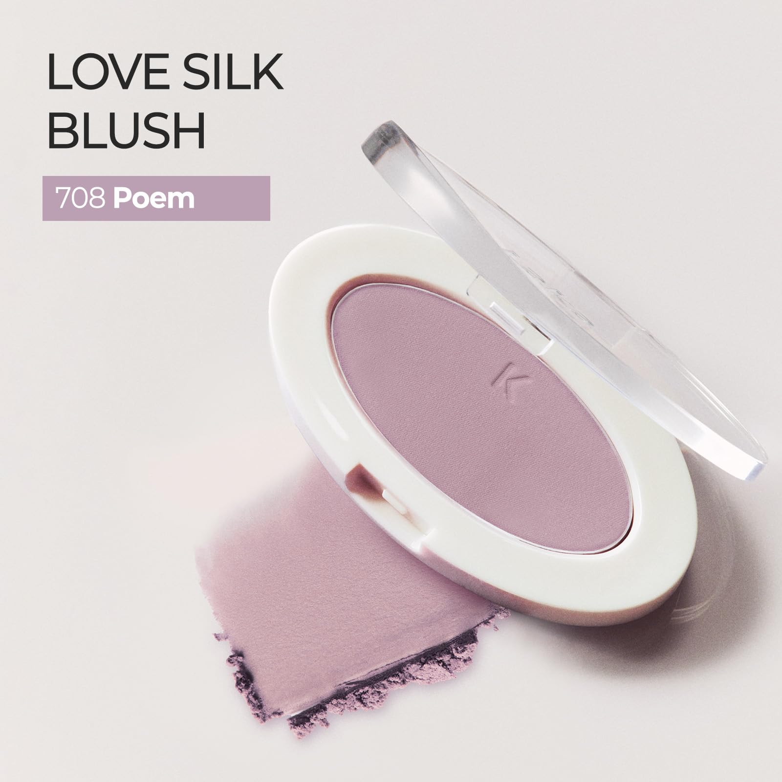 Laka Love Silk Blush échantillon montre couleur pigmentée et modulable.
