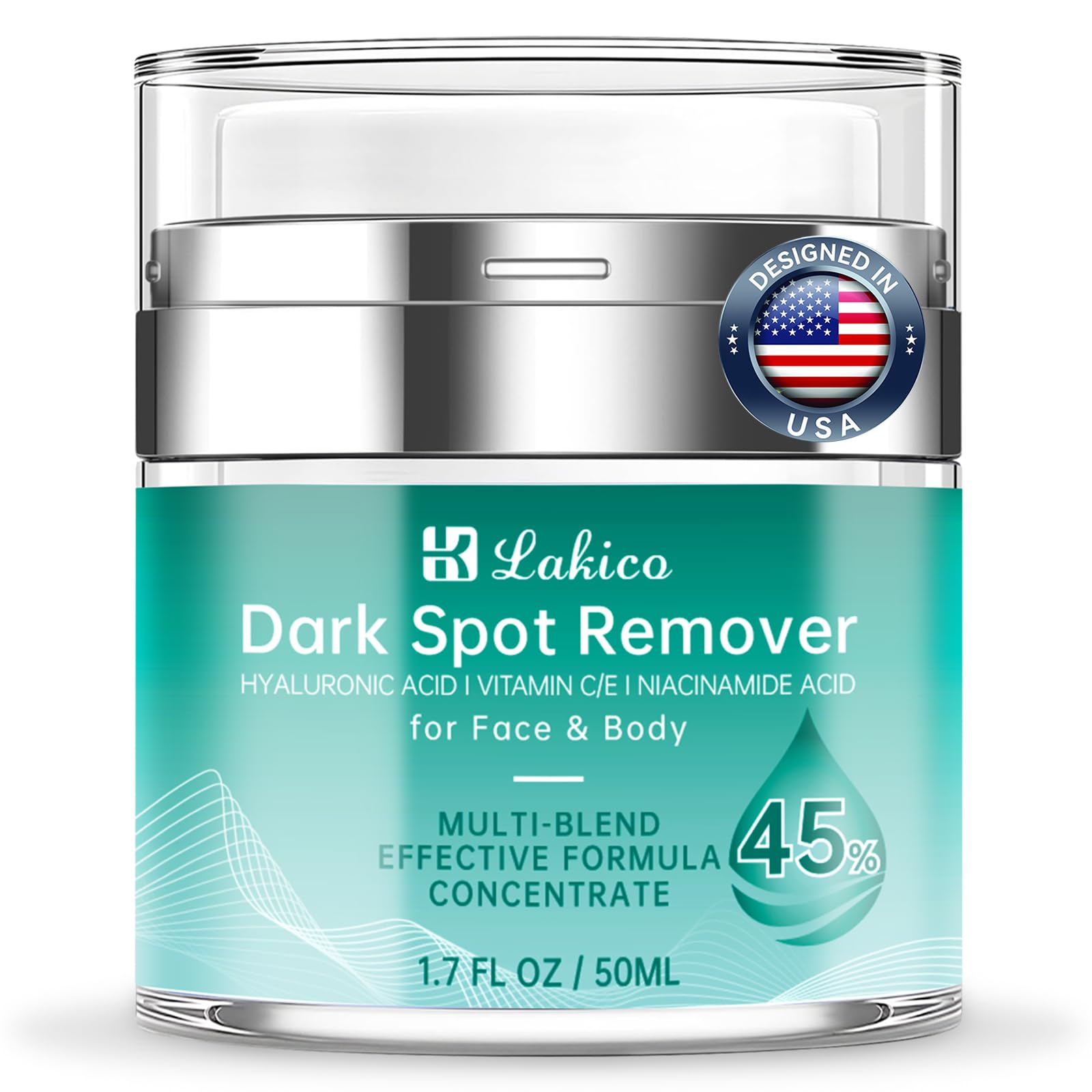 Lakico correcteur-taches-sombres sur visage, flacon, pour un teint uniforme.