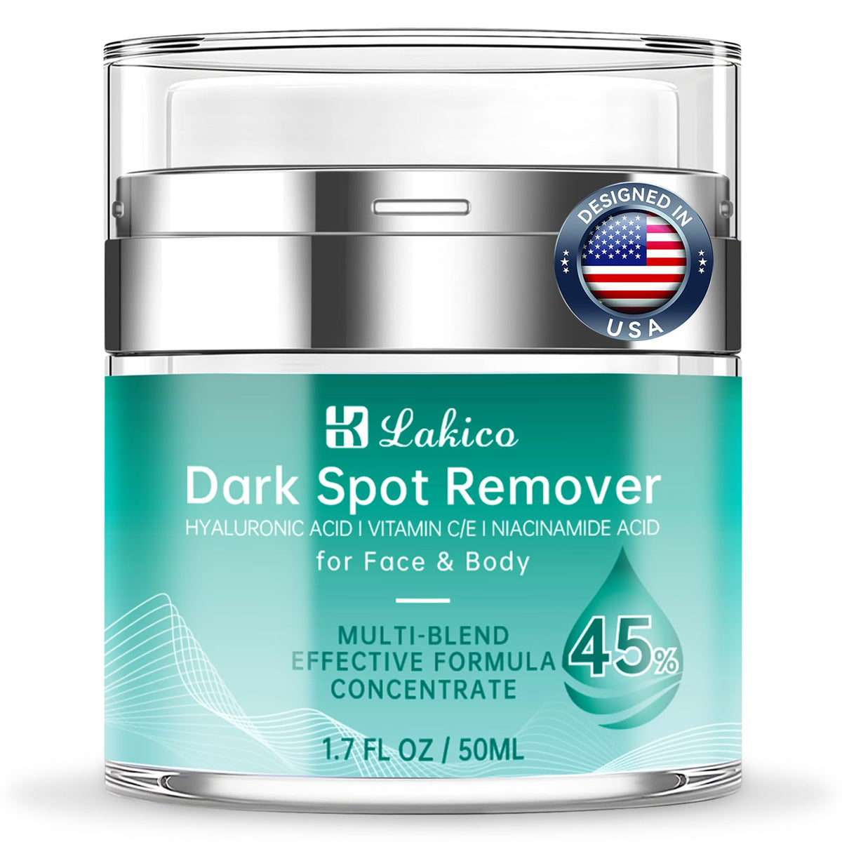 Lakico correcteur-taches-sombres sur visage, flacon, pour un teint uniforme.