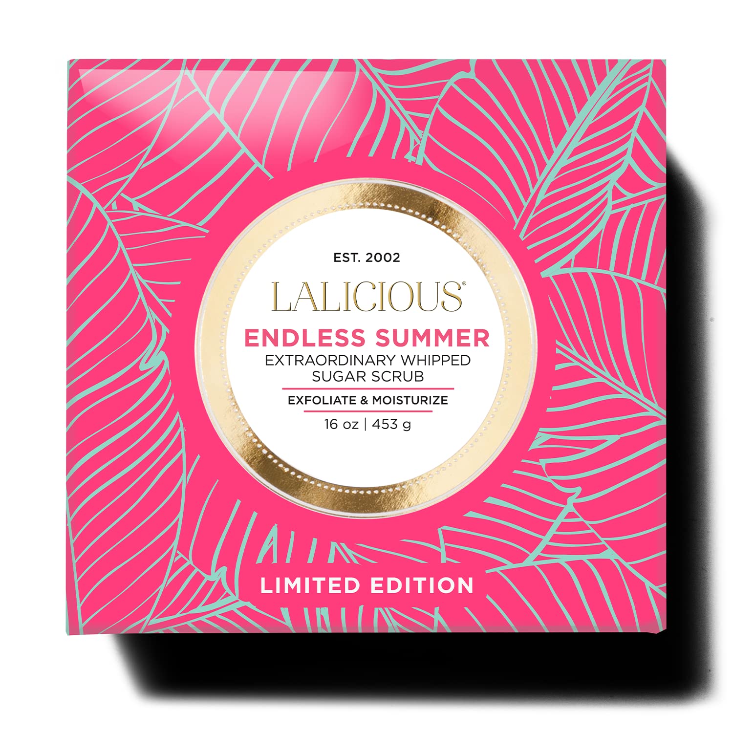 Pot 16oz du gommage Endless Summer de LALICIOUS, pratique pour routine hydratante