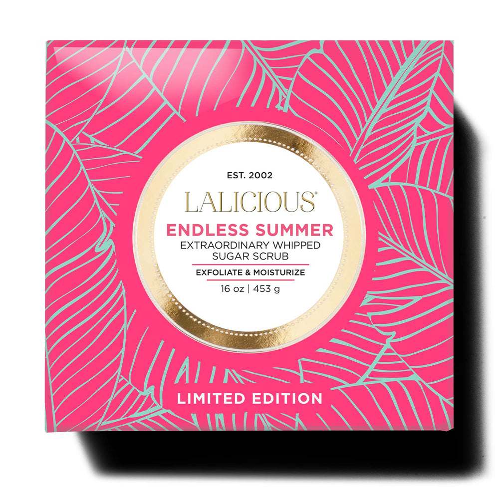 Pot 16oz du gommage Endless Summer de LALICIOUS, pratique pour routine hydratante