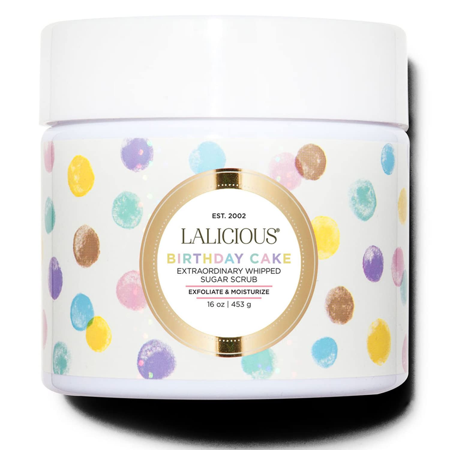 LaLicious gommage anniversaire – bouteille rose prête à exfolier en douceur sur peau nue