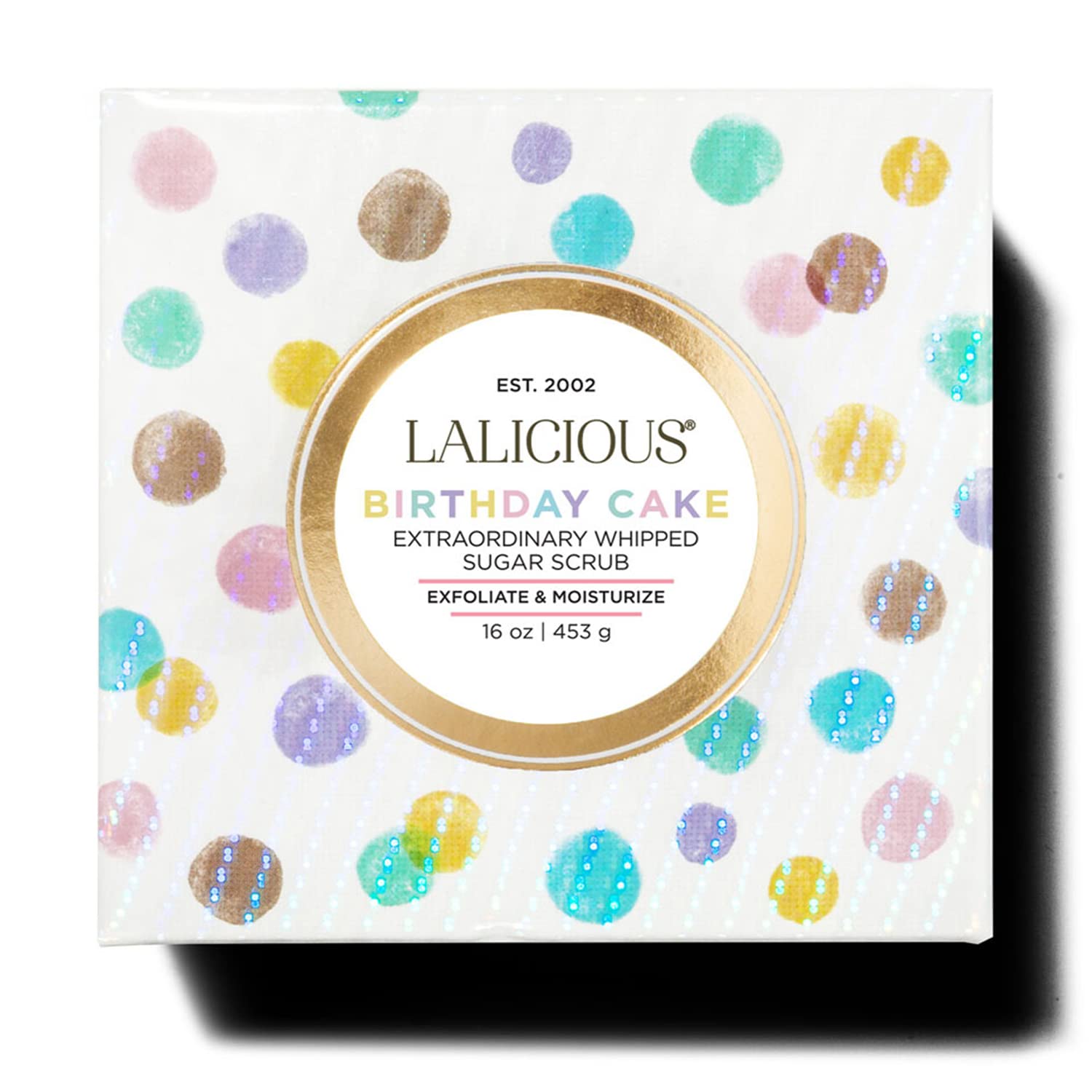 LaLicious gommage anniversaire – pot ouvert montrant la texture exfoliante douce