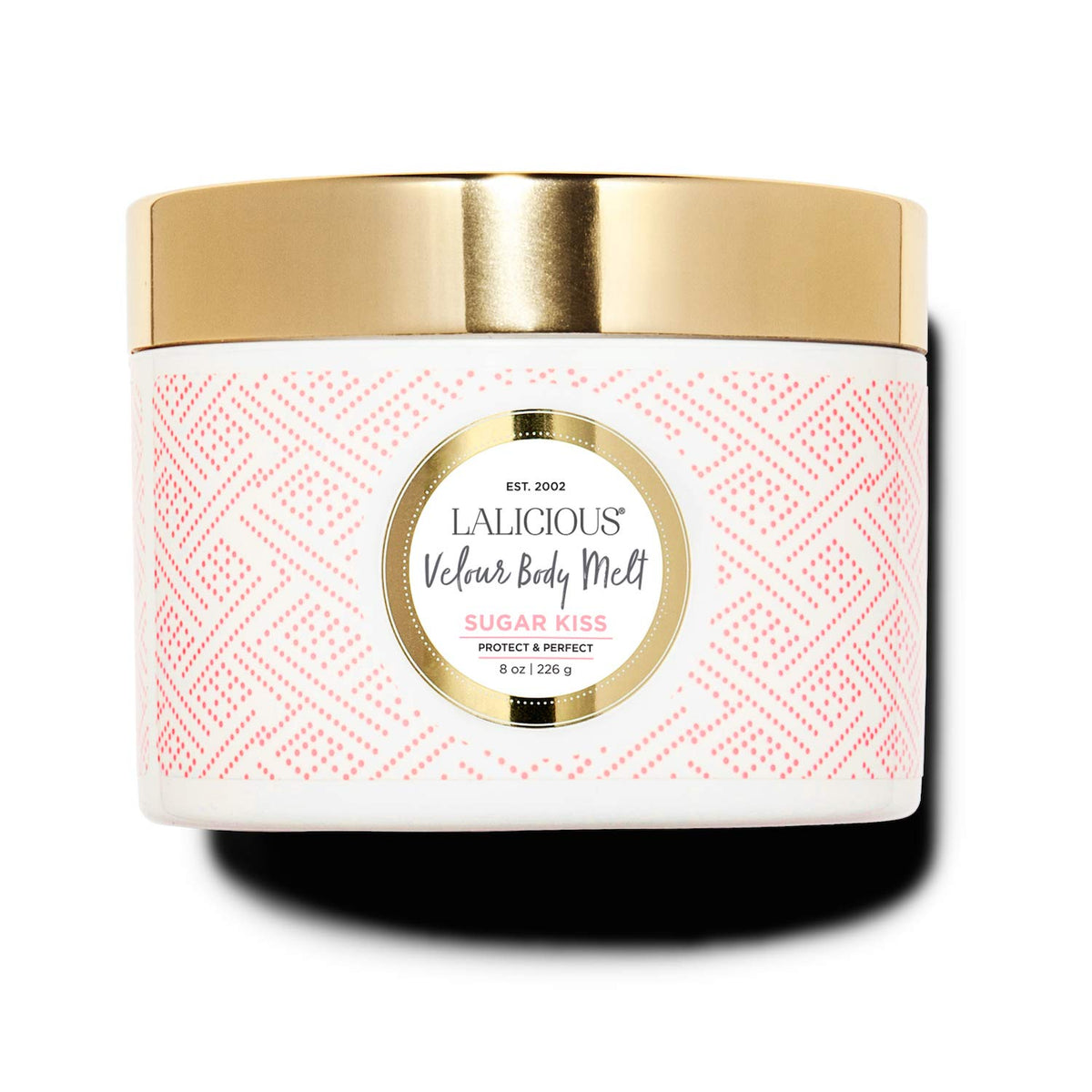 LaLicious Sugar Kiss Velour Body Melt montre sa texture gel qui se transforme en huile nourrissante.