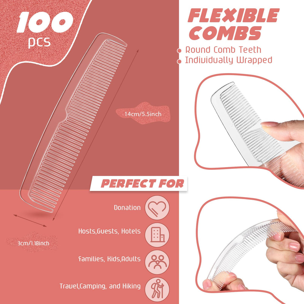 Peigne Lallisa à dents fin, emballé individuellement pour une hygiène fiable.
