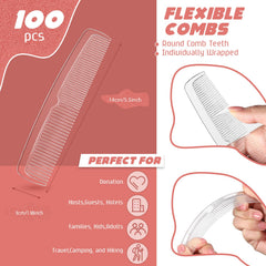 Peigne Lallisa à dents fin, emballé individuellement pour une hygiène fiable.