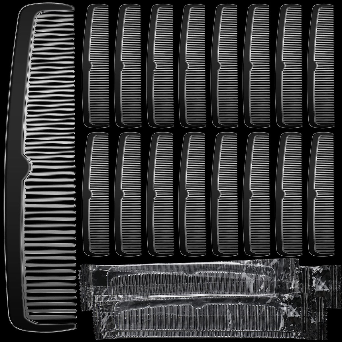 Peigne Lallisa pour cheveux, poche transparent, pratique en déplacement et en voyage.