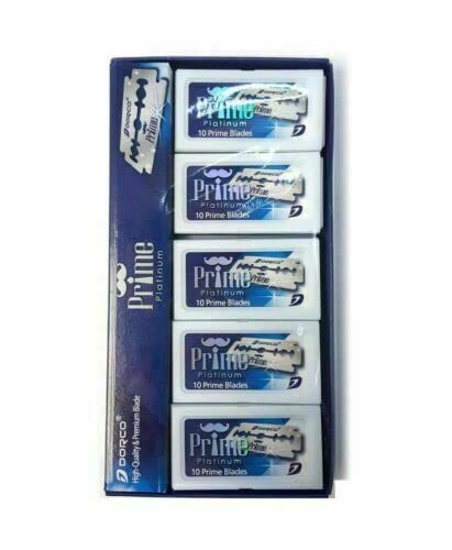 Lames Dorco Prime Platinum double-tranche pour un rasage précis et doux.