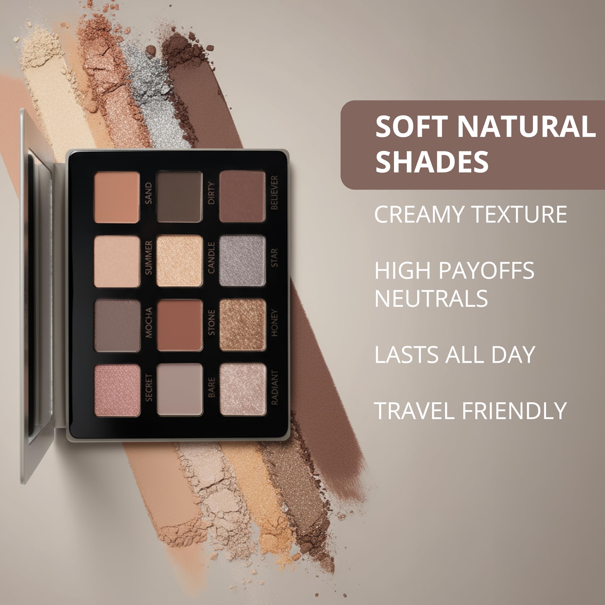 Lamora Attraction Eyeshadow Palette: application soyeuse sur différentes carnations