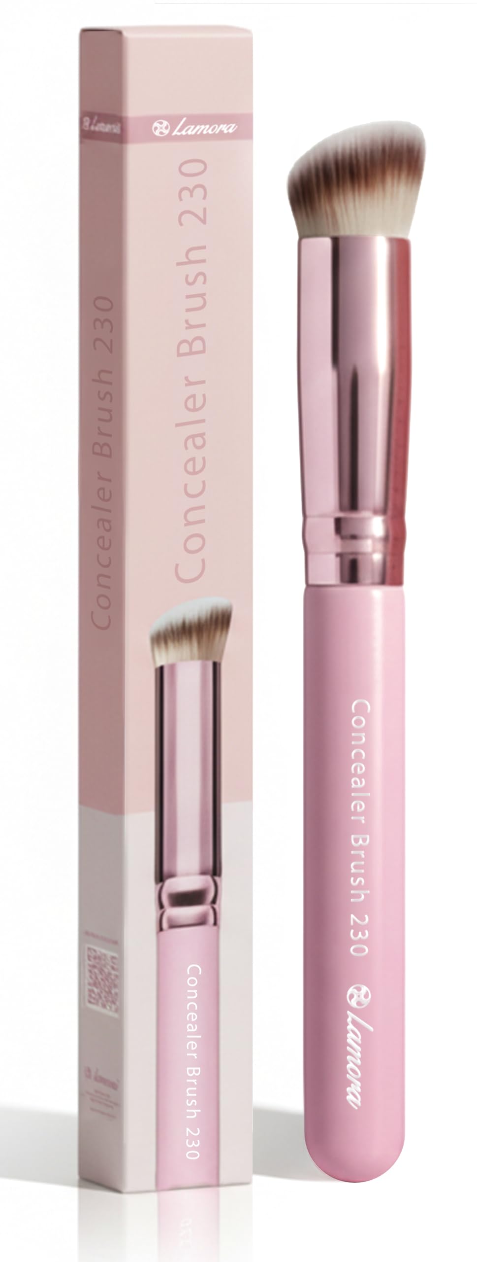 Pinceau Lamora pour concealer sous-oeil, précision mini-angle pour couvrance naturelle.
