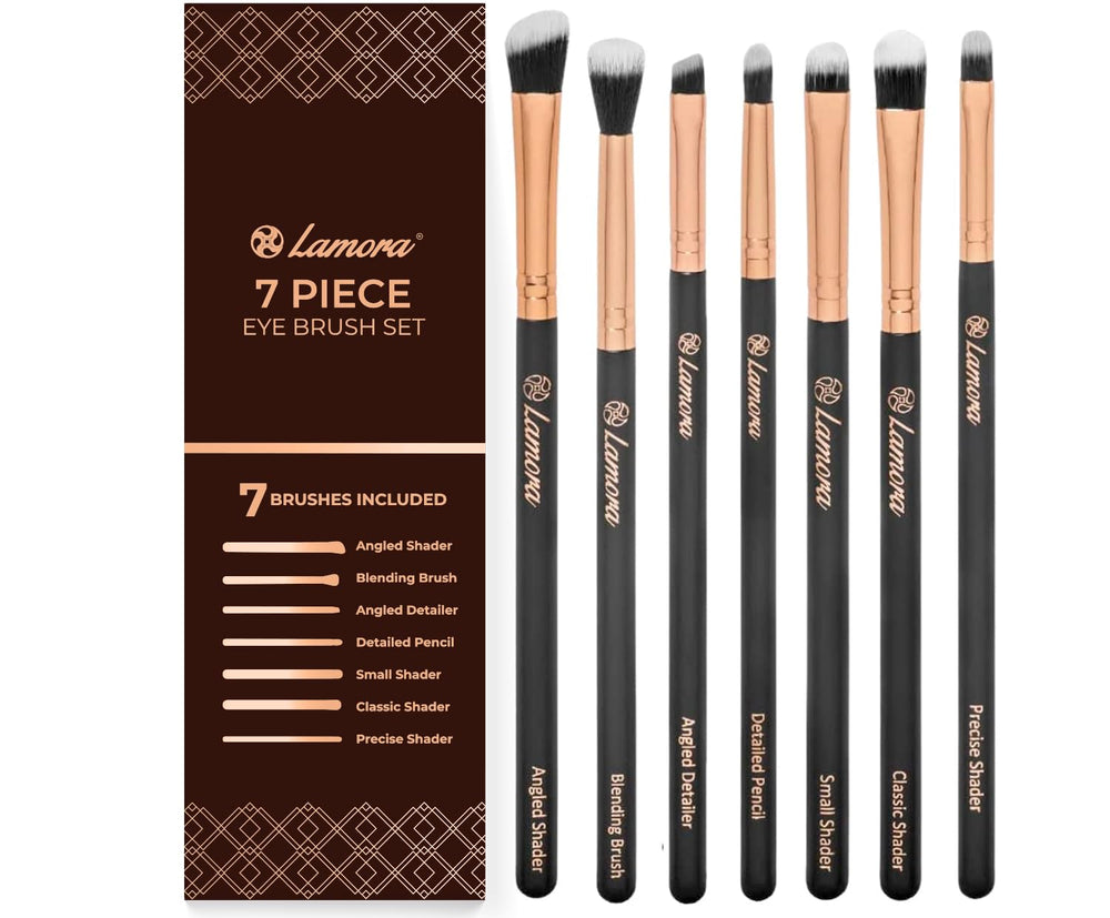 Lamora pinceaux yeux ensemble 7pcs, pour un look pro.