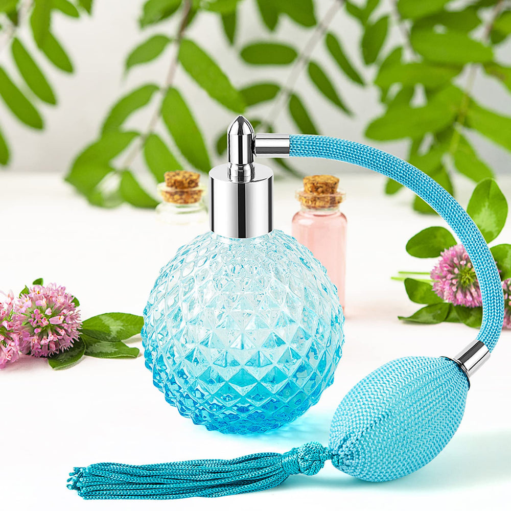 Lamoutor idée cadeau bouteille parfum vintage bleue raffinée.
