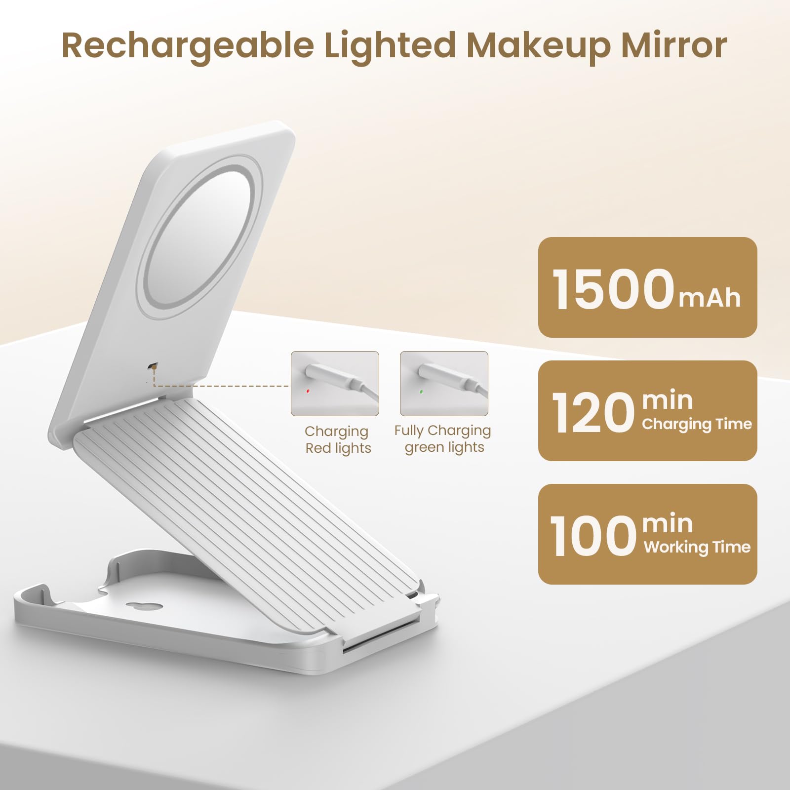 Batterie rechargeable 1500mAh du miroir LAMPICK pour autonomie