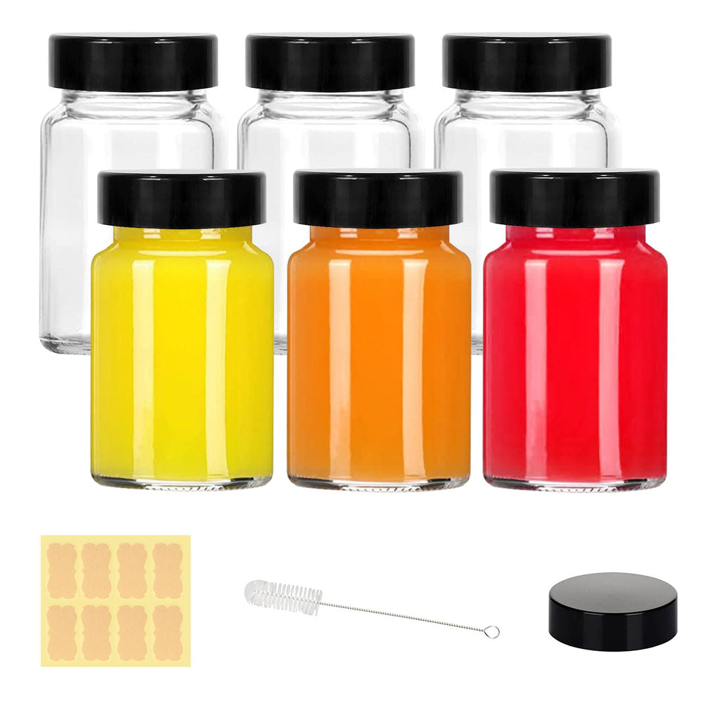 LANBEAUTIFY Bouteilles verre 2oz à bouche large, idéale pour les shots et dosages.