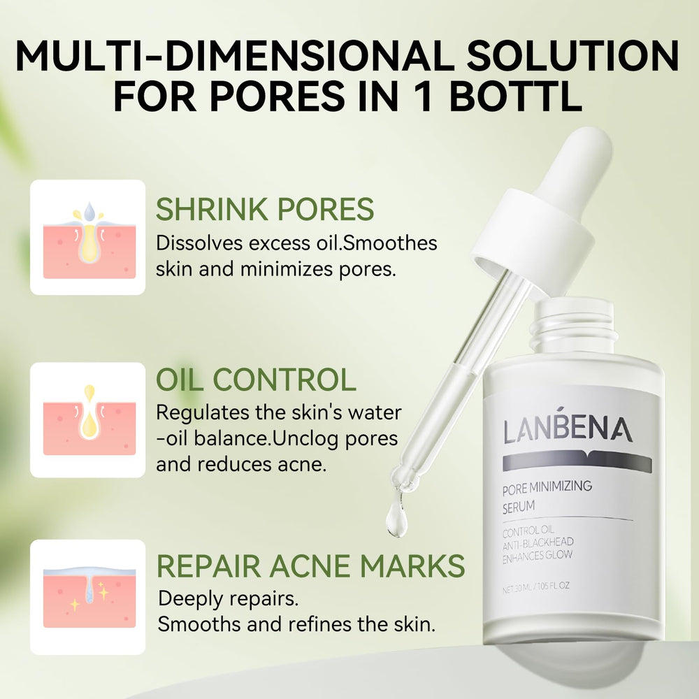 LANBENA Avant-Après Pores: démonstration visuelle d'une peau plus nette.