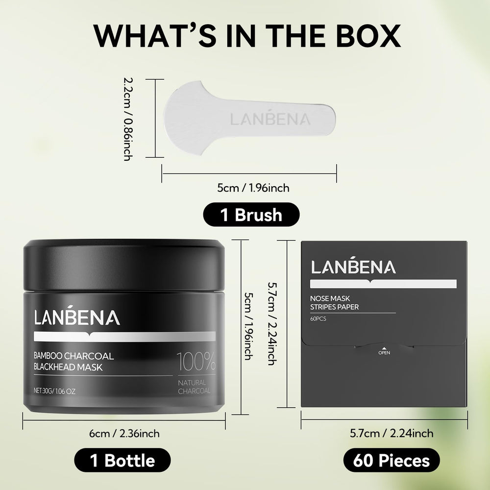 LANBENA bandes nez 60 unités ciblent les pores bouchés pour peau nette