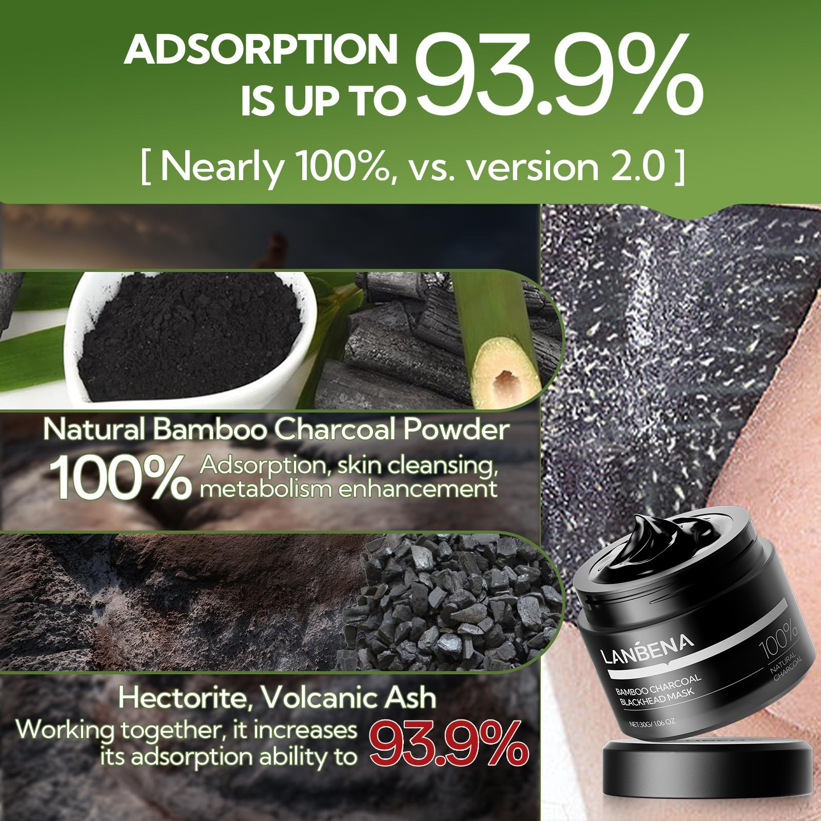 LANBENA Bande pore : absorption efficace des impuretés et de l'huile.