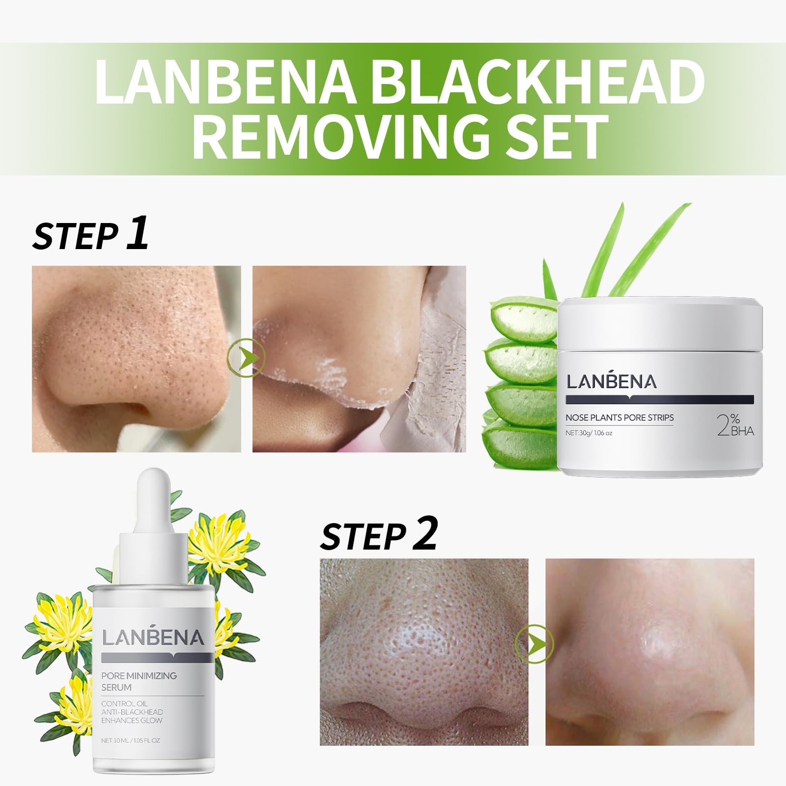 LANBENA étui kit 3 en 1 : rangement compact pour la routine beauté.