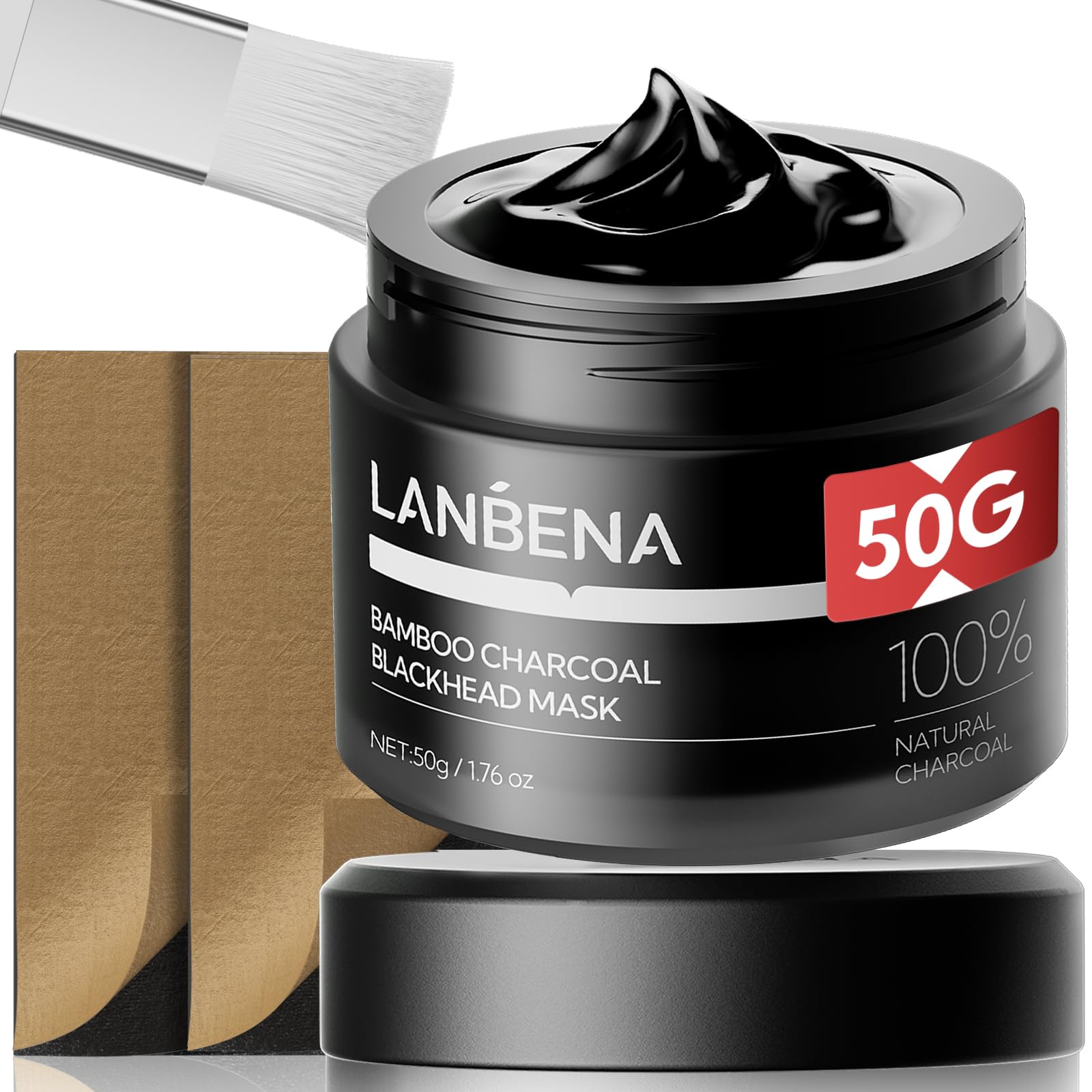 LANBENA Masque charbon bambou 50g - purification en profondeur des pores.