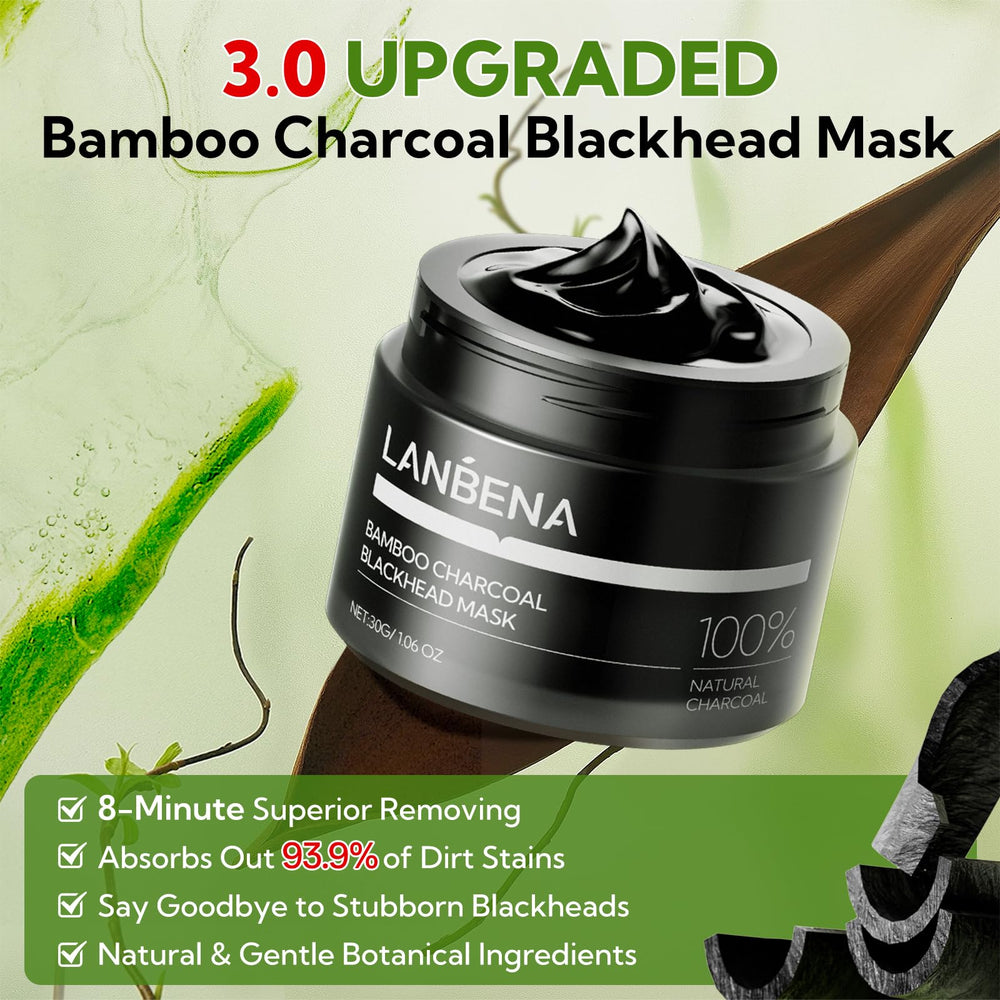 LANBENA 60 bandes nasales charbon bambou soin purifiant le visage