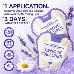 LANBENA masque exfoliant pieds lavande, technique de masque en botte pour soins faciles.