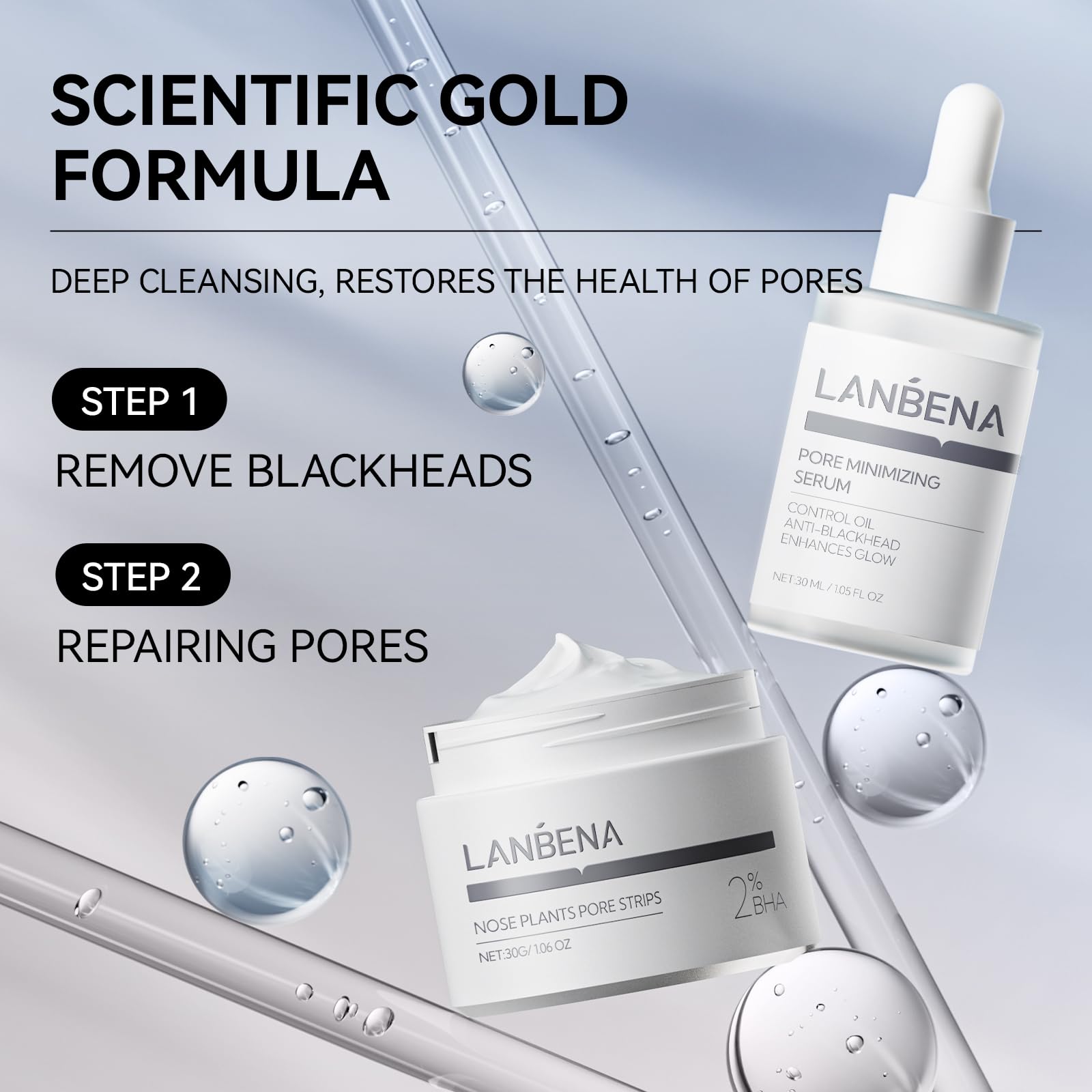 LANBENA sérum pores 30 ml : hydratation légère pour les pores.