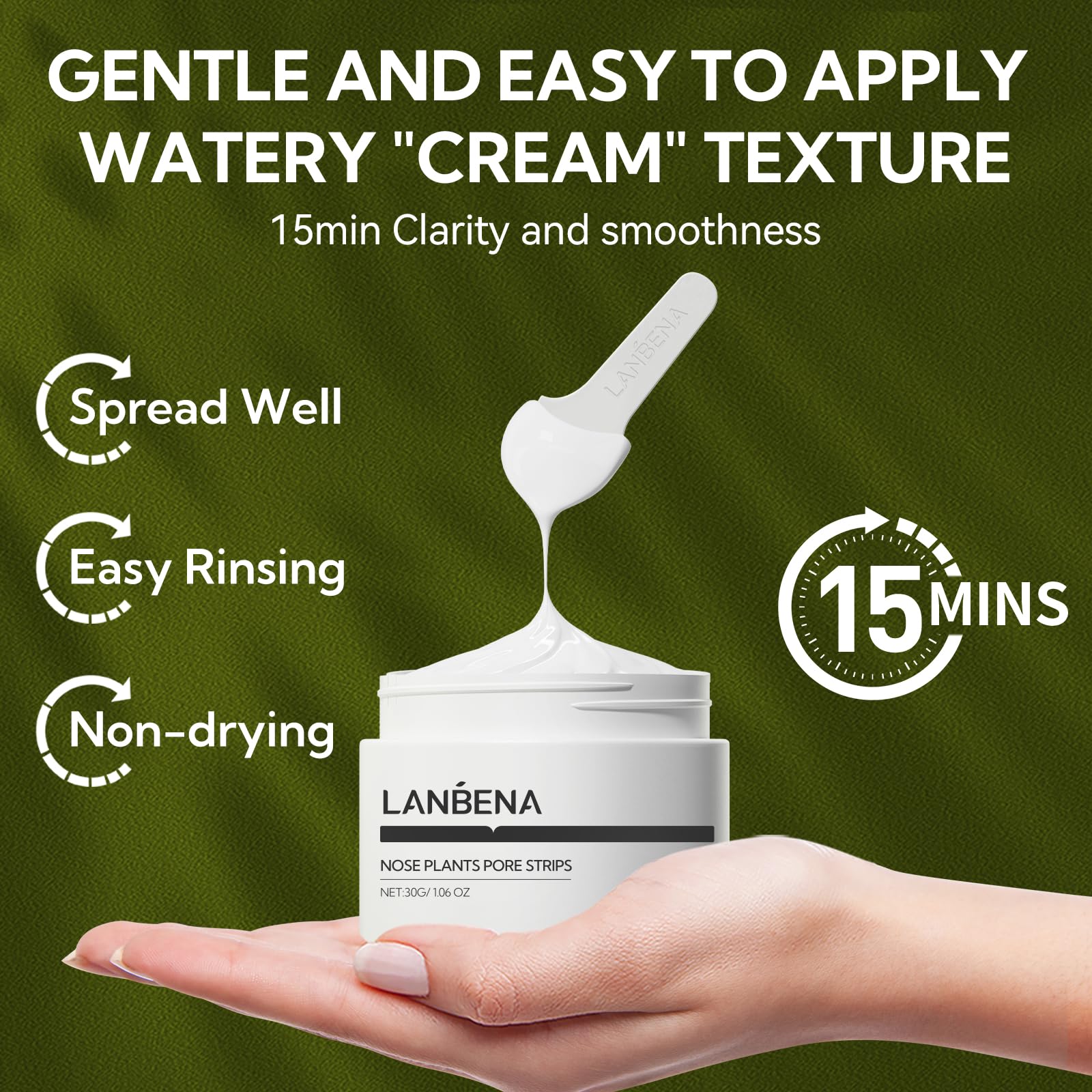 LANBENA utilisation sur le front, le nez et le menton pour peau nette.