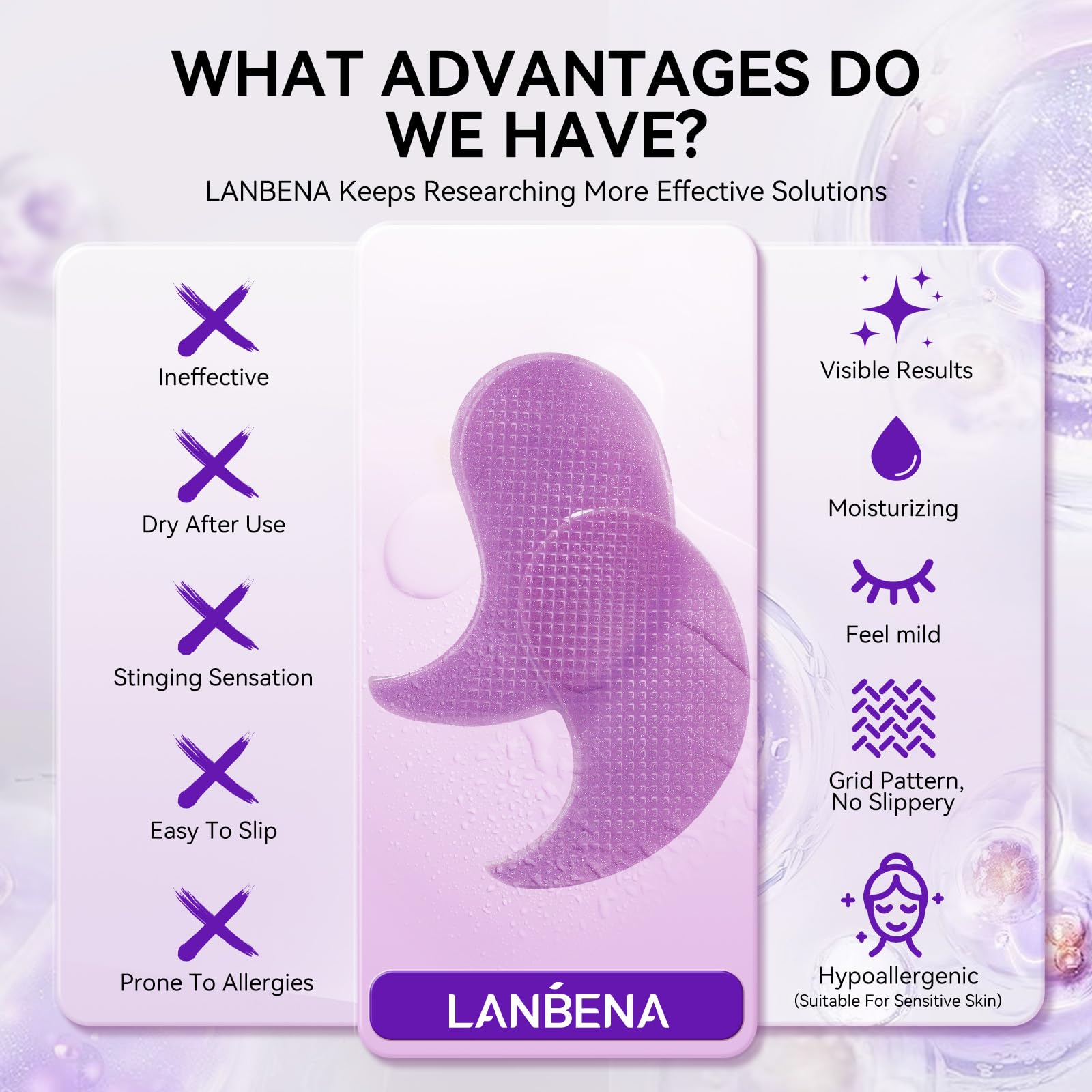 Visage entier soin LANBENA, patchs adaptés pour lisser les ridules.
