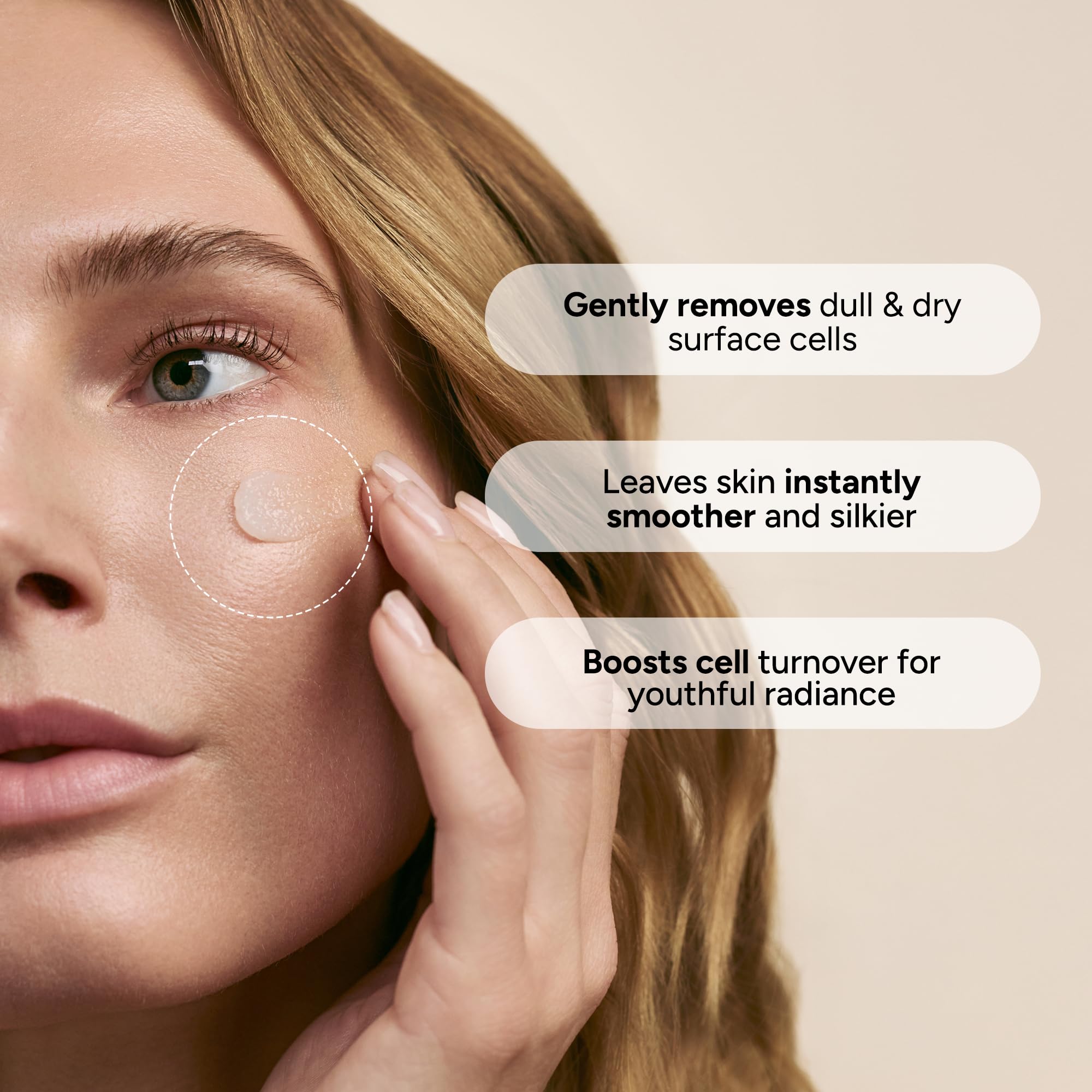 Lancer Skincare The Method Polish – application sur le visage sans irritation.