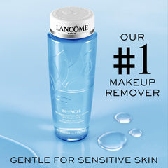 Lancôme Bi‑Facil sur coton, démaquillage yeux doux et efficace.
