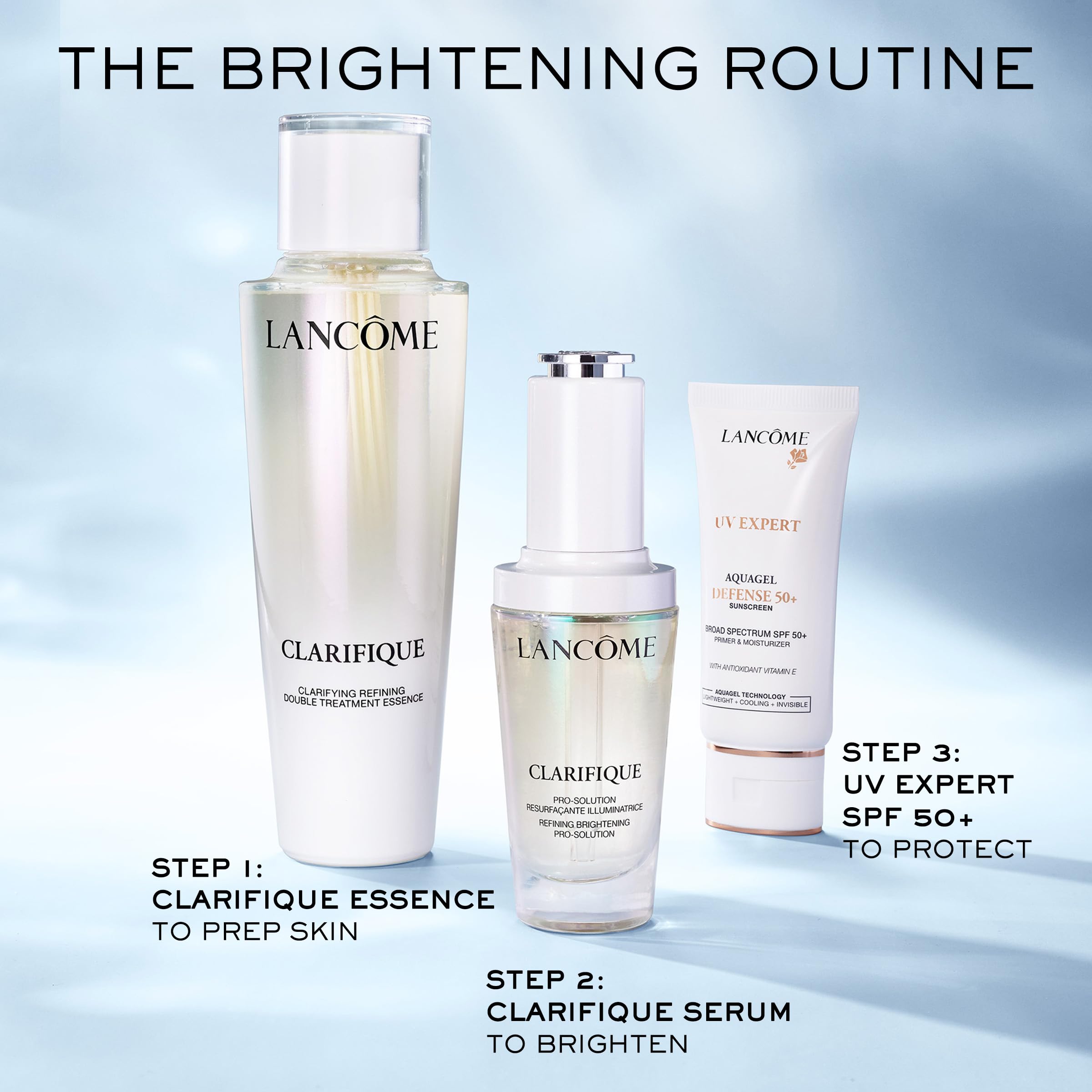 Lancôme Clarifique, peau lumineuse et uniforme grâce à l’effet éclat.
