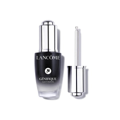 Lancôme Génifique, bouteille sérum en gros plan, promesse de meilleure barrière cutanée et hydratation.