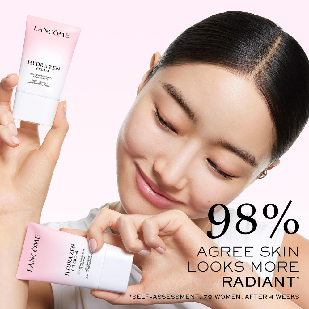 Lancôme Hydra Zen, texture-legere sur la peau pour un fini lumineux.