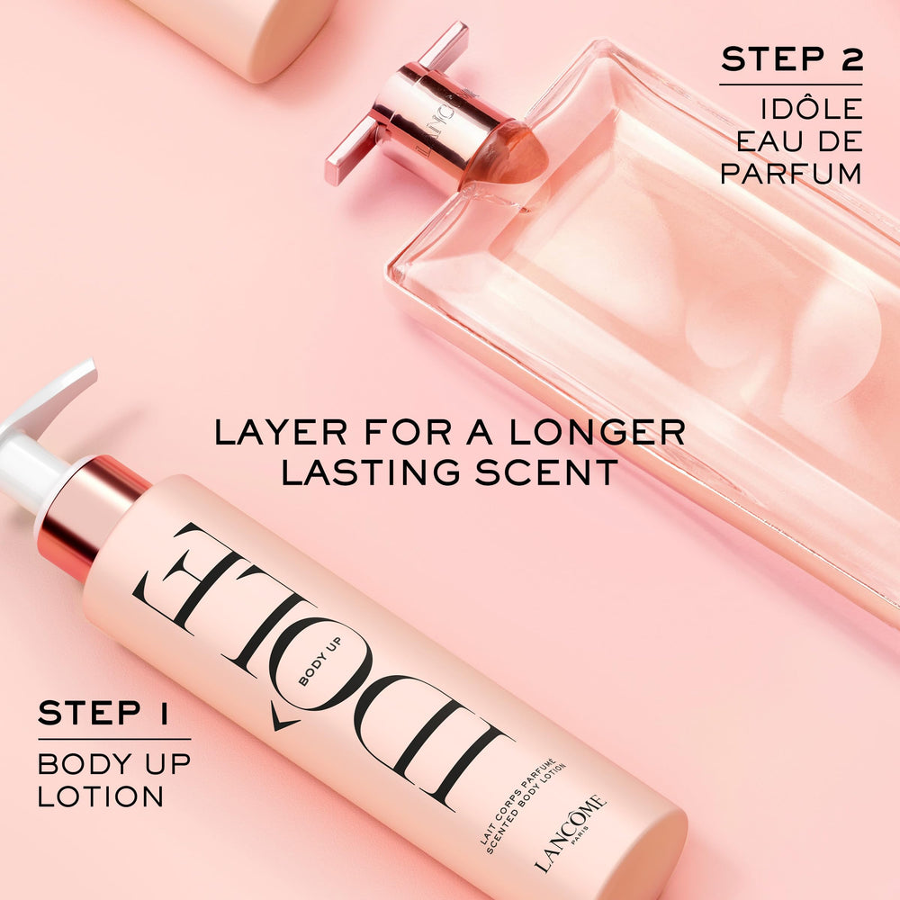 Lancôme Idôle Body Up, texture légère laissant la peau douce.
