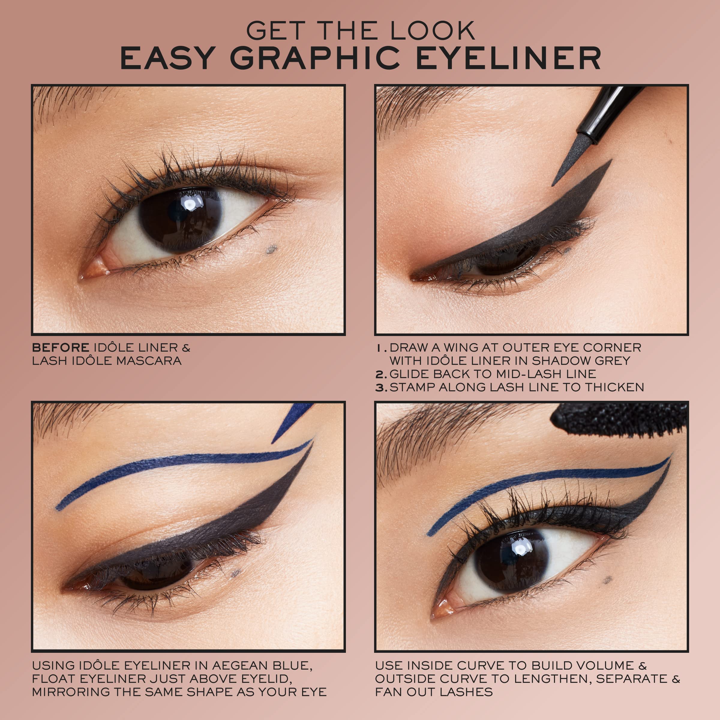Lancôme Idôle Liner échantillon de nuance sur peau pour tester la couleur